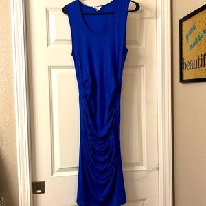 Cobalt blue sleeveless maternity dress